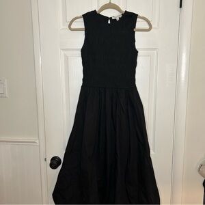 Moon River Smocked Bubble Hem Midi Dress